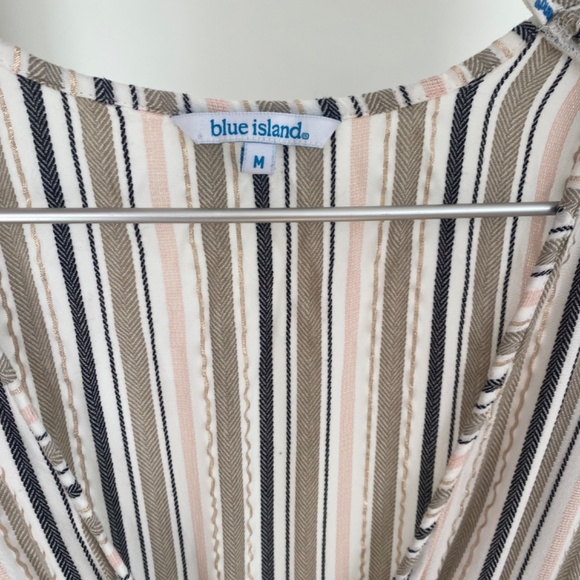 Blue Island Beach Striped Ultra Mini Cover Up Size Medium - Picture 5 of 5